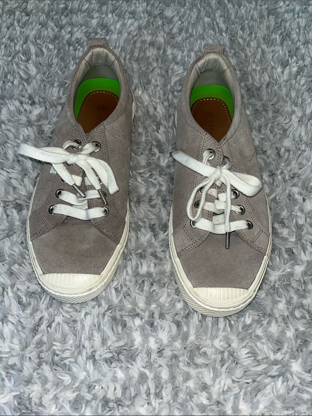Cariuma Gray Suede Sneakers with White Laces